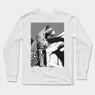 Leopard Shadow Silhouette Anime Style Collection No. 184 Long Sleeve T-Shirt